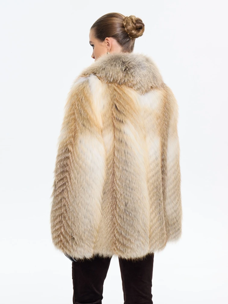 Женская короткая шуба из меха лиса М550, рыжая, размер 46, артикул 65300-5