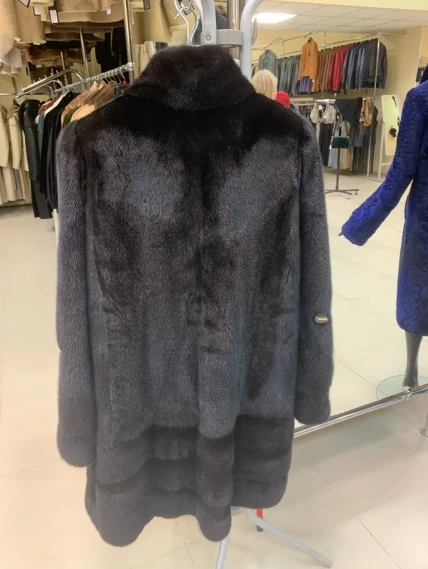 Коричневая женская норковая шуба Модница-010, размер 56, артикул 65420-1