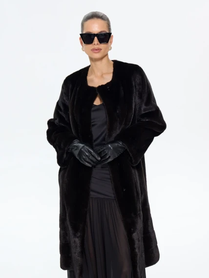 Норковая женская шуба BRASCHI NJ 13/C13, черная, размер 44, артикул 34380-0