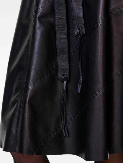 Черная кожаная юбка 01рс, размер 44, артикул 85462-2