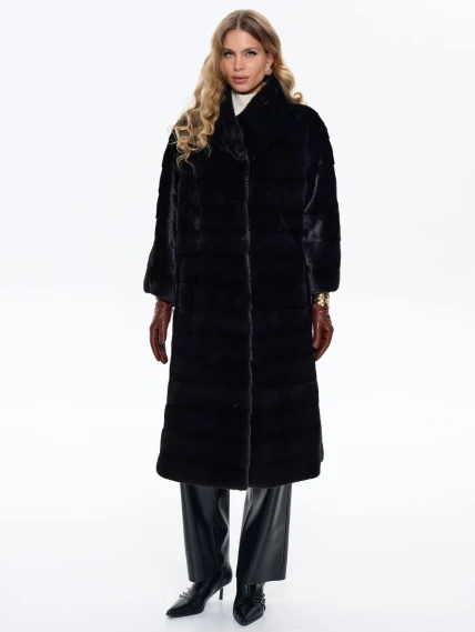 Женская шуба из меха норки BRASCHI RDL 026, черная, размер 44, артикул 34450-7