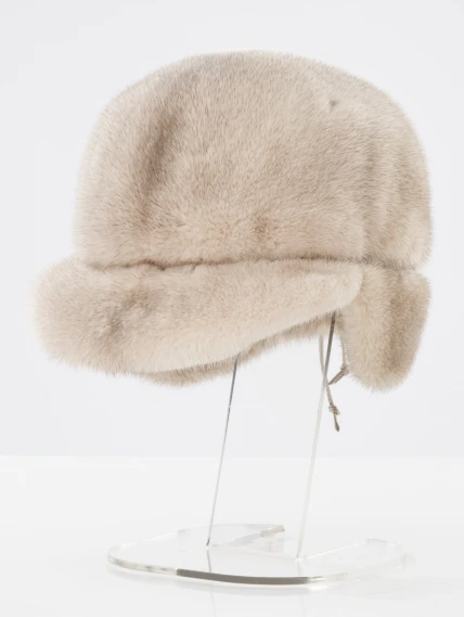 Головной убор из меха норки женский Картуз, серый, размер 58, артикул 50920-0