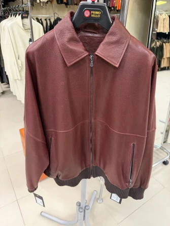 Женская бордовая кожаная куртка 3106-0