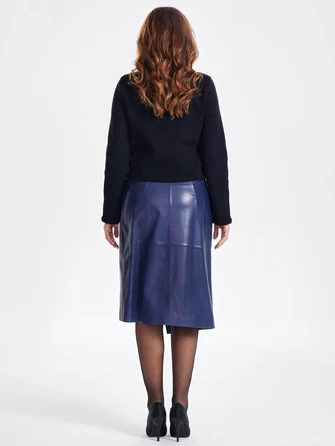 Кожаная юбка миди с запахом 07-1