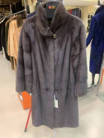 Длинная женcкая шуба  из меха норки Москвичка -1756-0