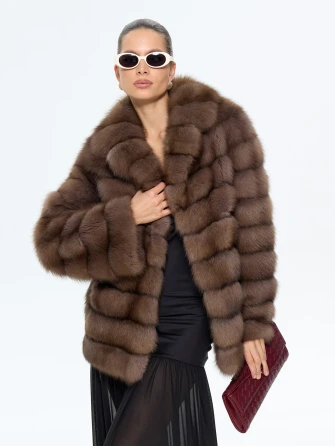 Женская шуба из меха куницы Л511-389-0