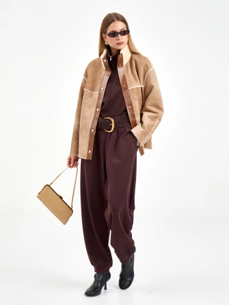 Короткая женская дубленка 2074-1