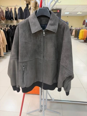 Женская замшевая куртка бомбер премиум класса 3106з-0