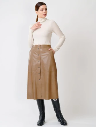 Коричневая кожаная юбка 08-0